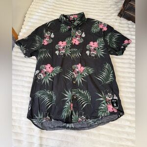 Neff Disney Mickey Mouse tropical button down shirt size large